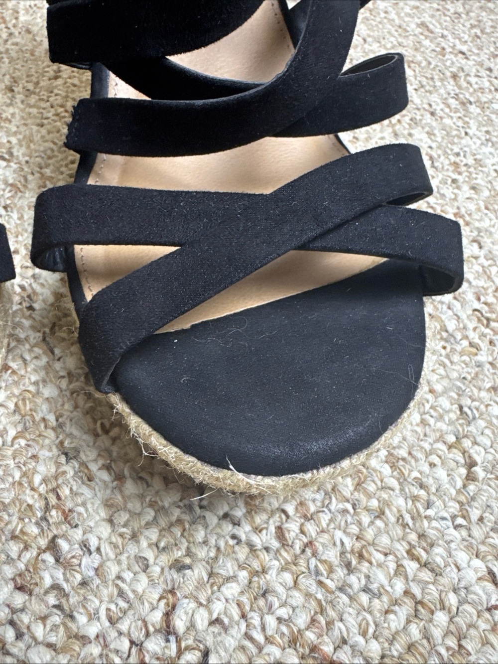 torrid Black Strappy Espadrille Wedge Sandals - Picture 6 of 8